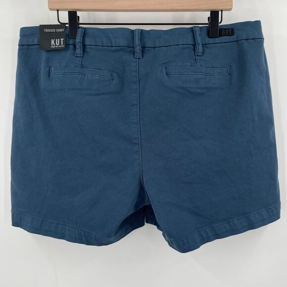 KUT FROM THE KLOTH Shorts Size 16 Trouser Blue Cotton Stretch NWT Summer Casual - Picture 2 of 13